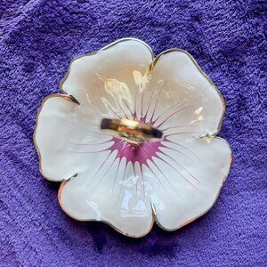 Cynthia Rowley New York Enameled Metal Jewelry Tray / Flower Bloom